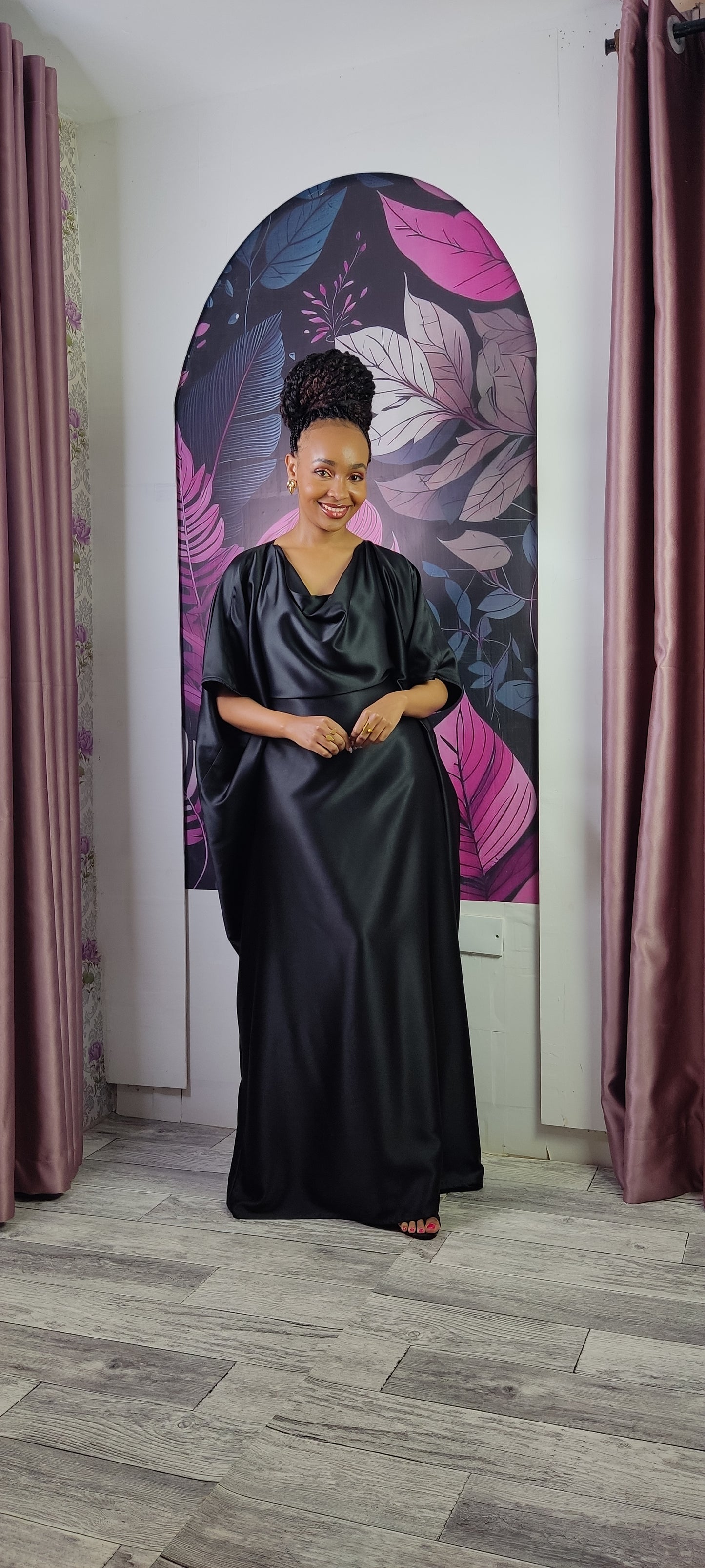 4. Black Cowl Neck Kaftan
