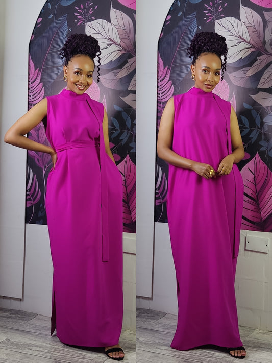 5. Barbie Fuchsia Maxi Dress