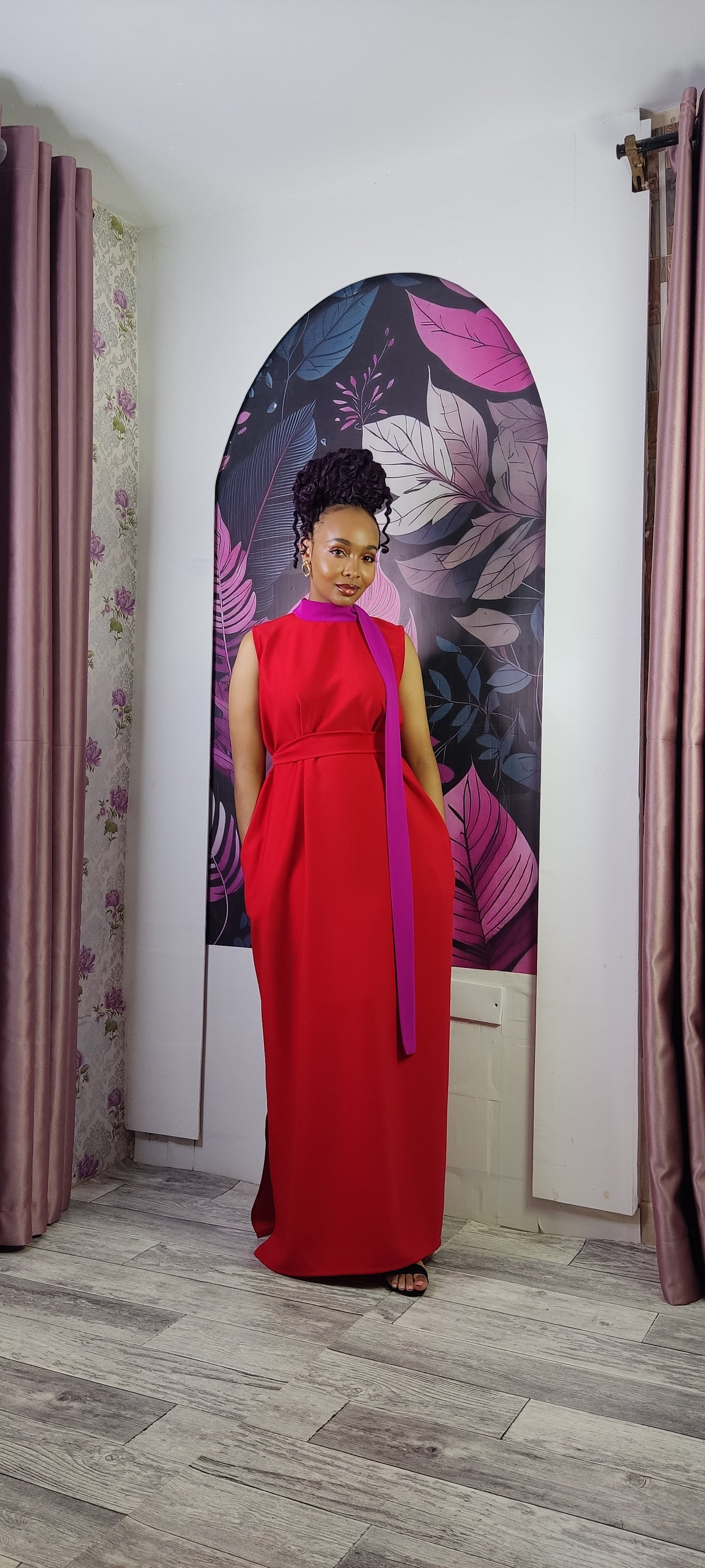 5. Aphrodite Red×Fuchsia Dress