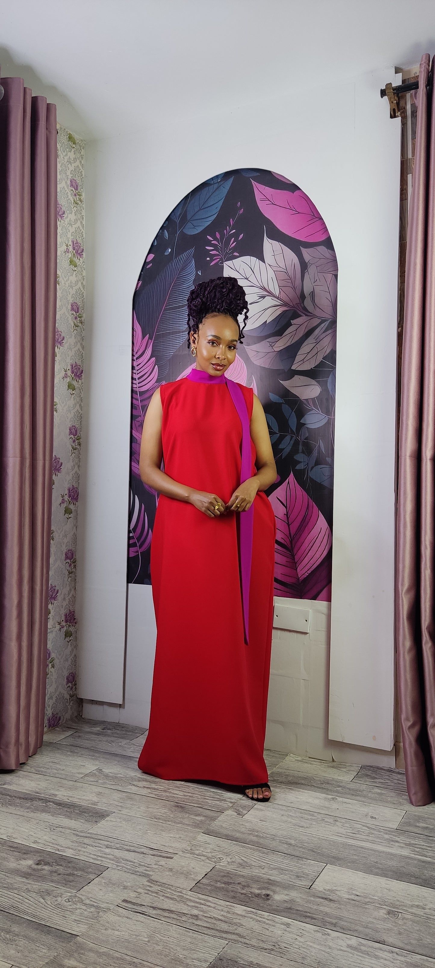 5. Aphrodite Red×Fuchsia Dress