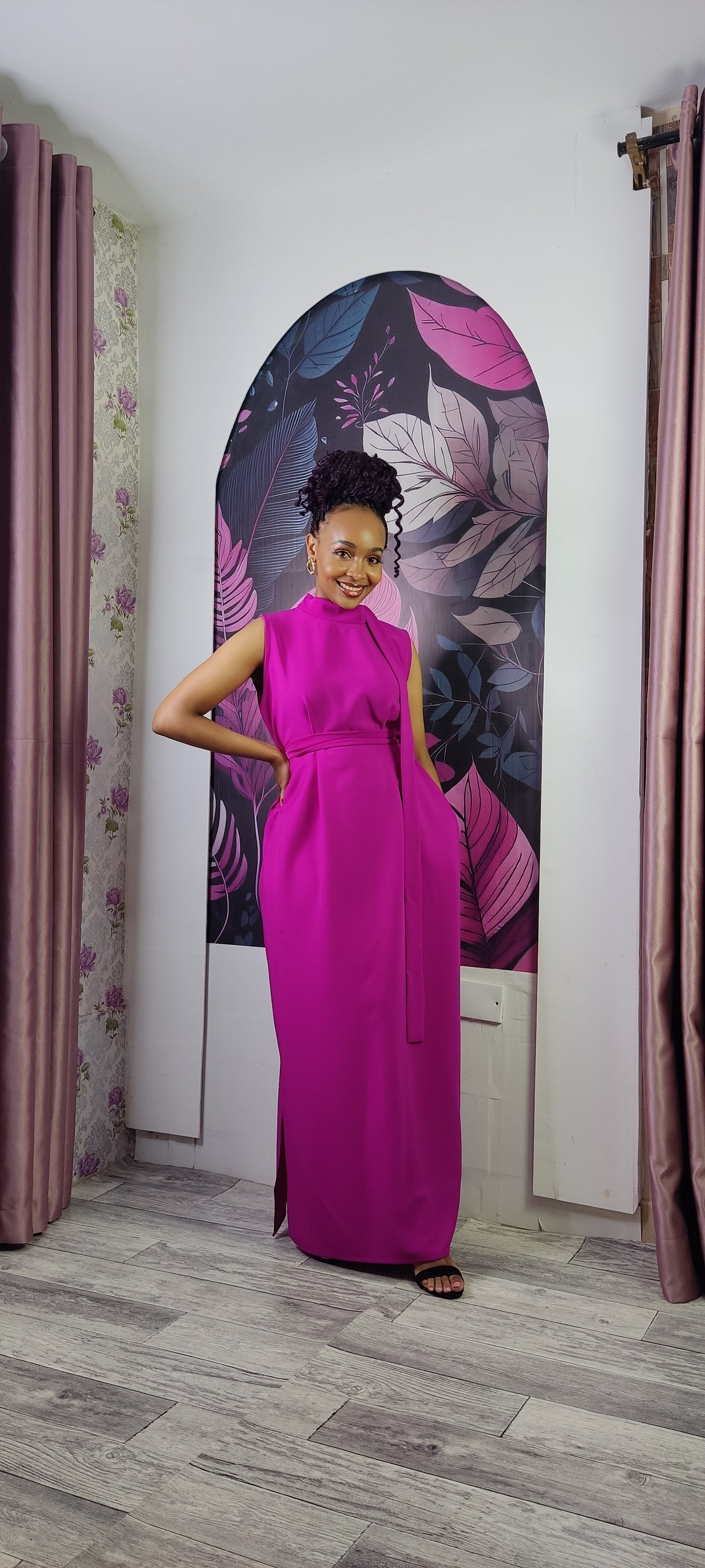 5. Barbie Fuchsia Maxi Dress