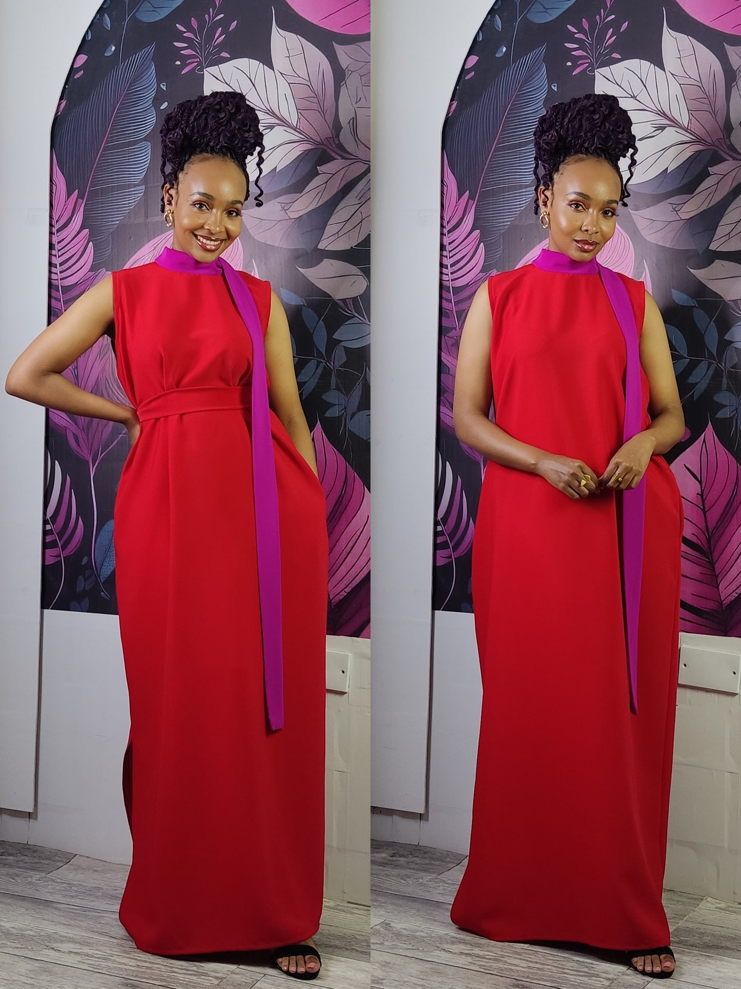 5. Aphrodite Red×Fuchsia Dress