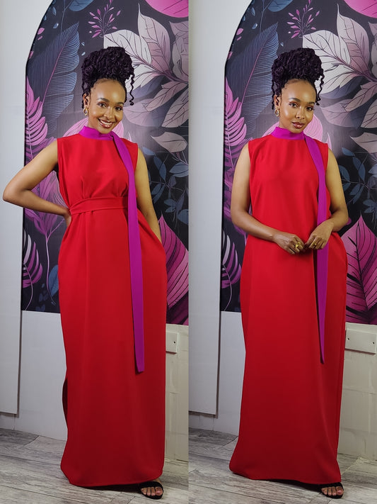 5. Aphrodite Red×Fuchsia Dress