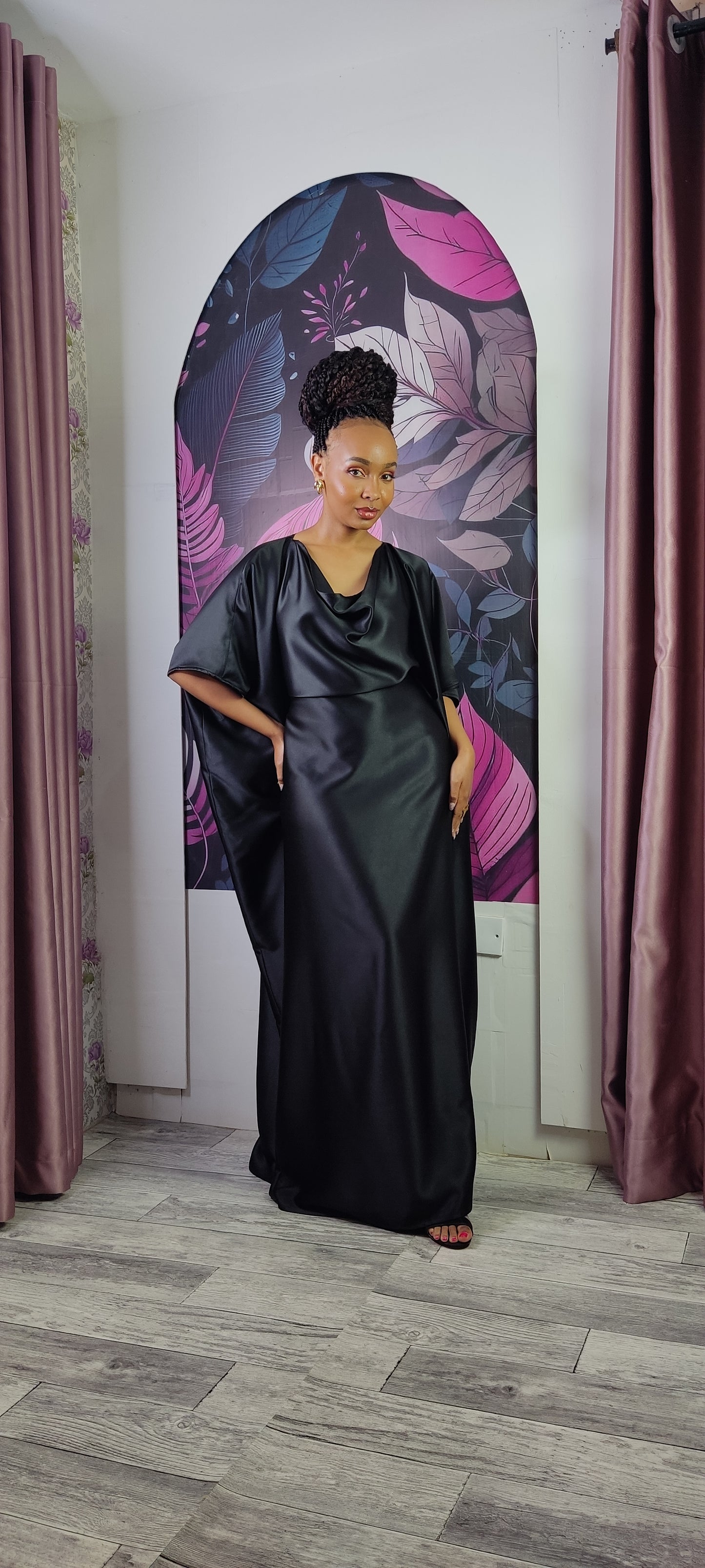 4. Black Cowl Neck Kaftan