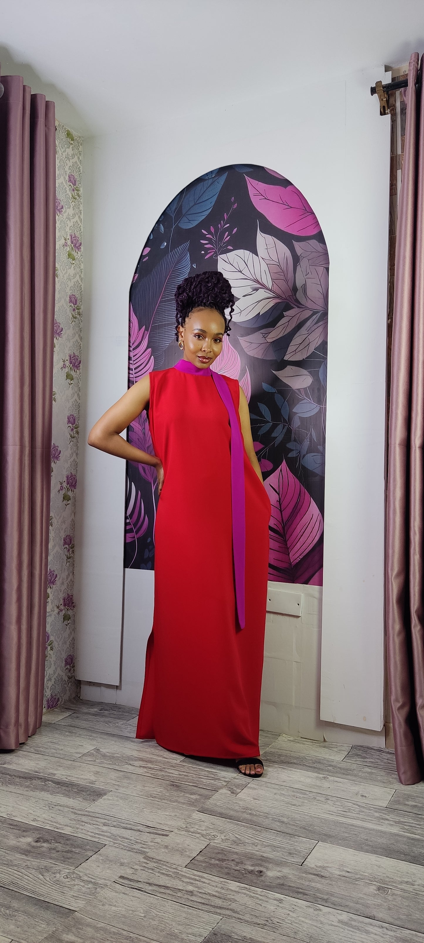 5. Aphrodite Red×Fuchsia Dress