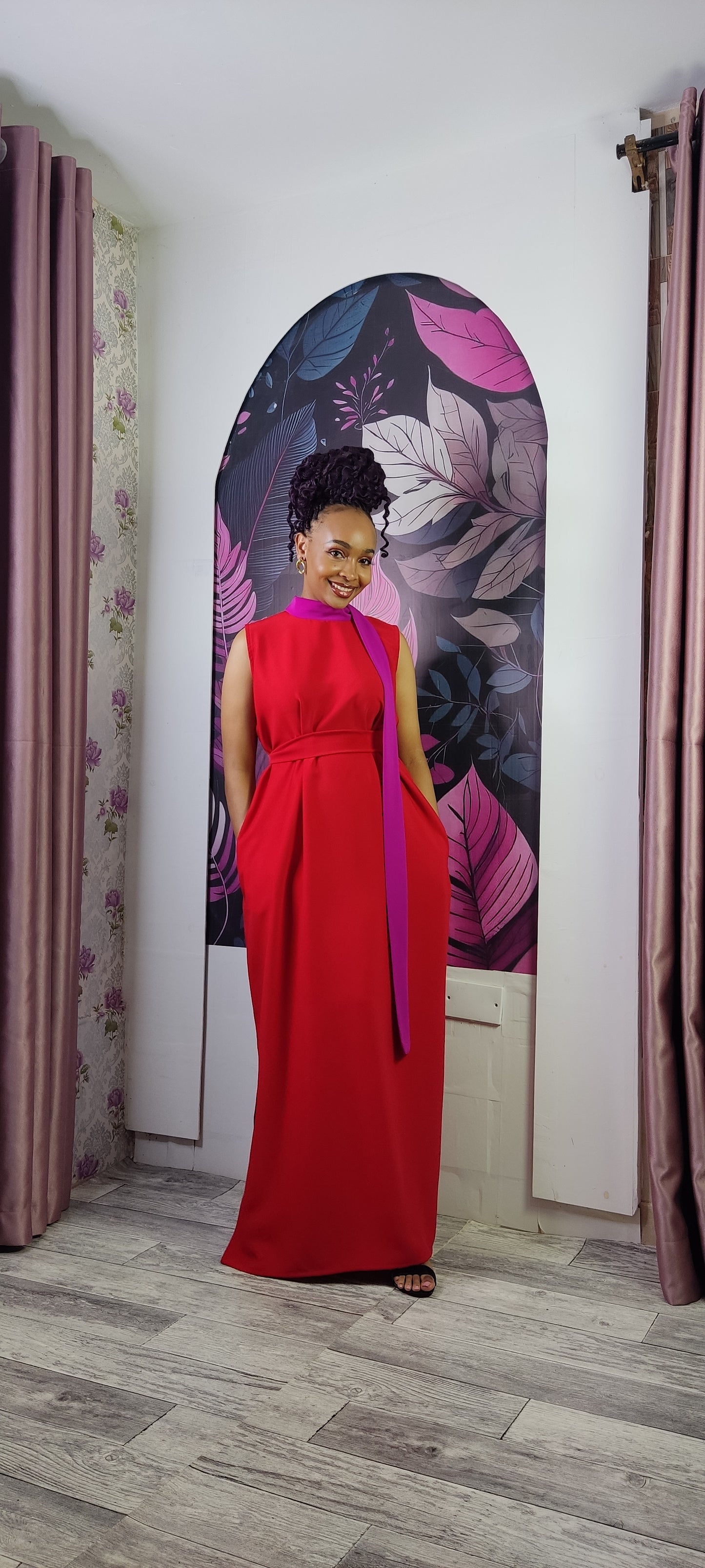 5. Aphrodite Red×Fuchsia Dress