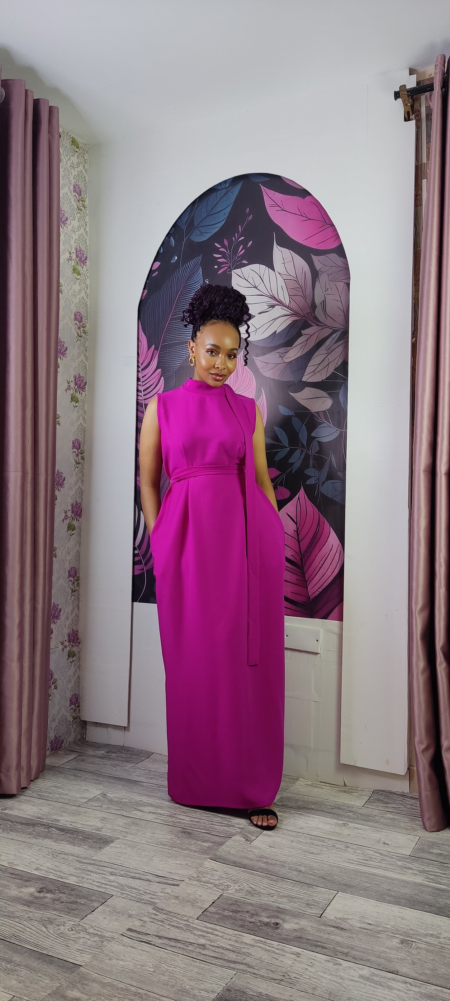 5. Barbie Fuchsia Maxi Dress