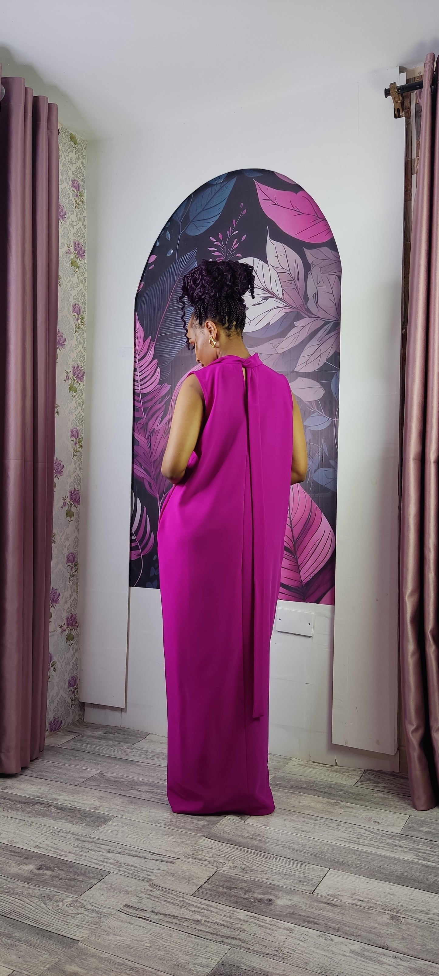 5. Barbie Fuchsia Maxi Dress