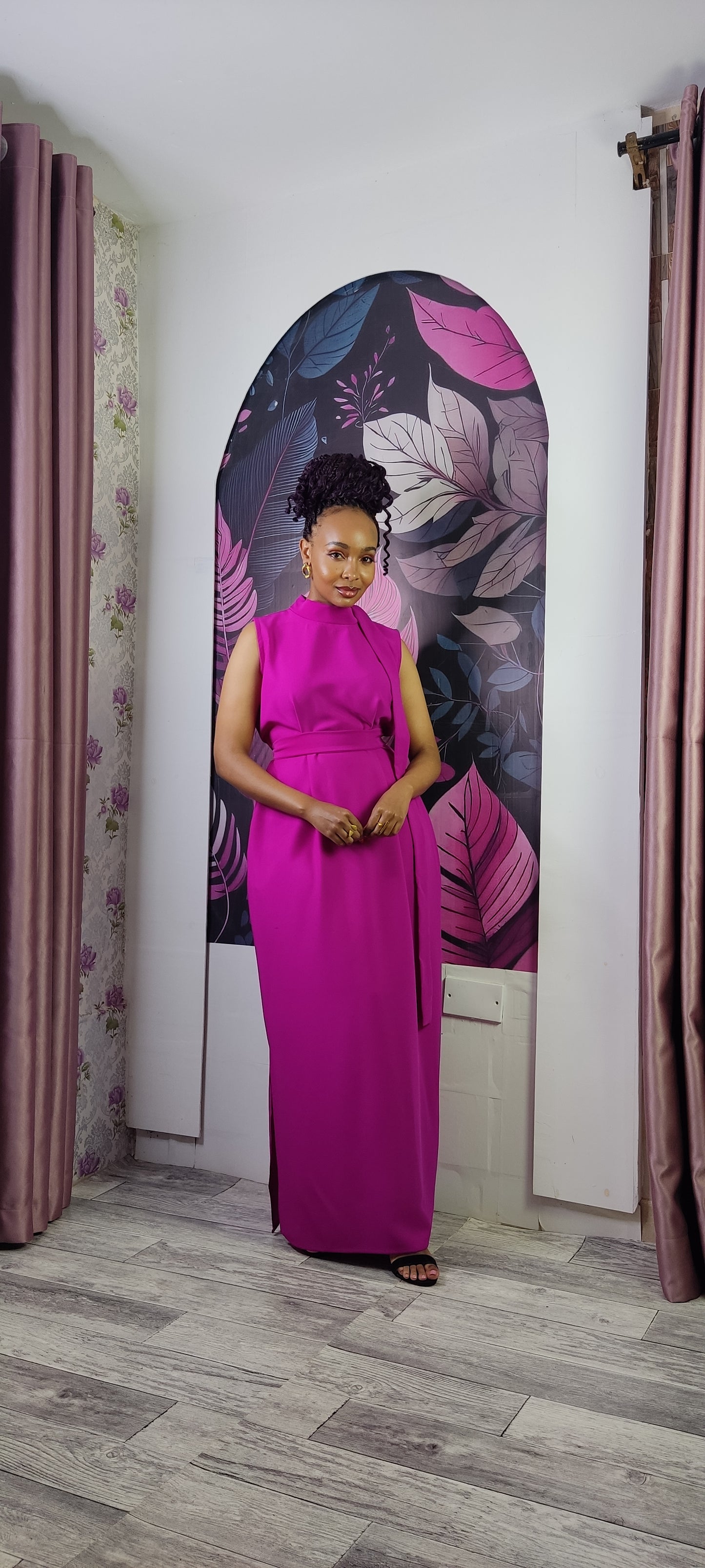 5. Barbie Fuchsia Maxi Dress