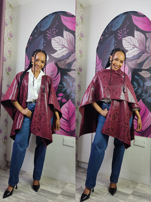 Z. Burgundy Suede Shawl
