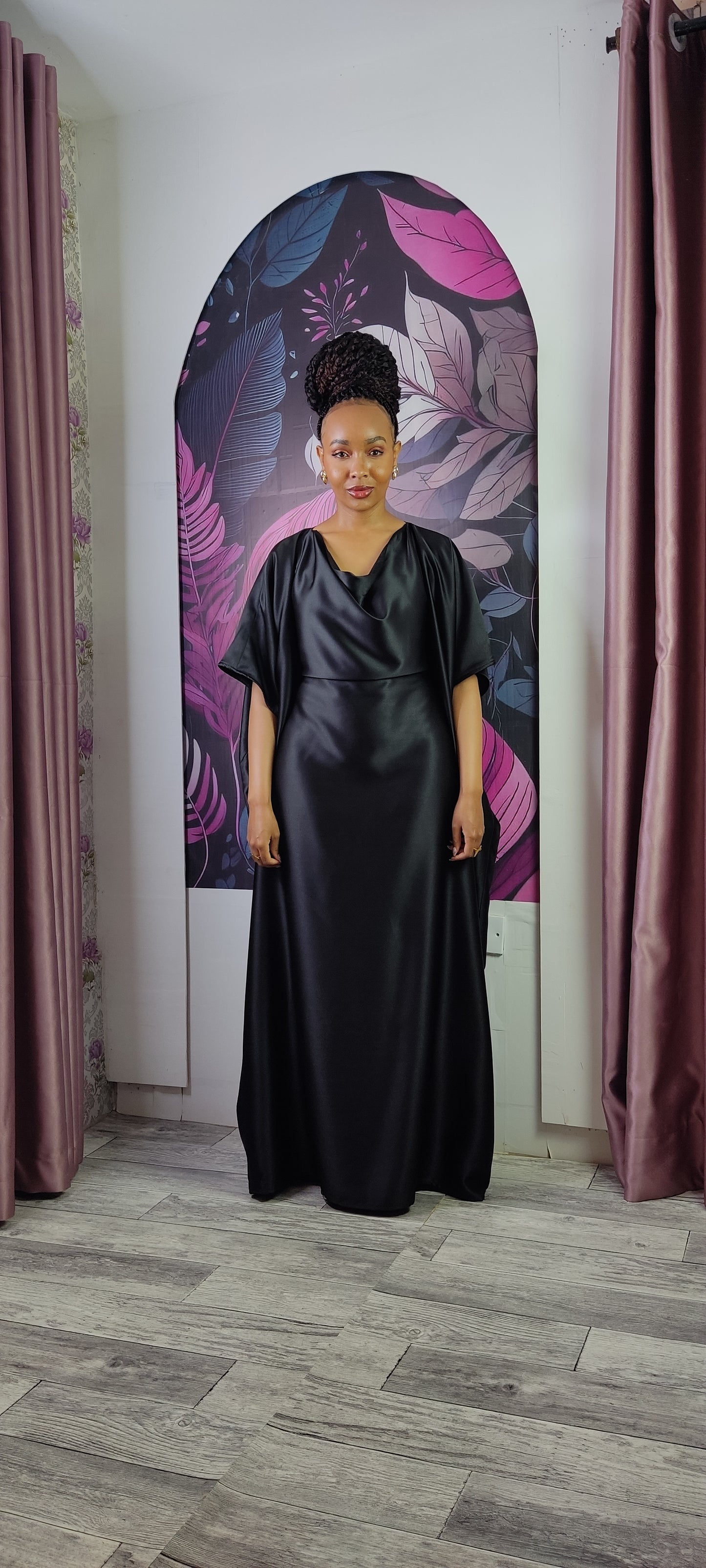 4. Black Cowl Neck Kaftan