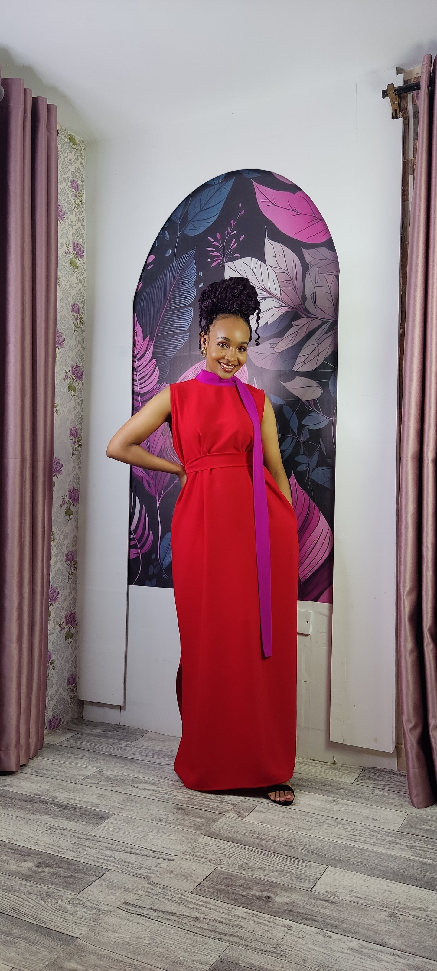 5. Aphrodite Red×Fuchsia Dress