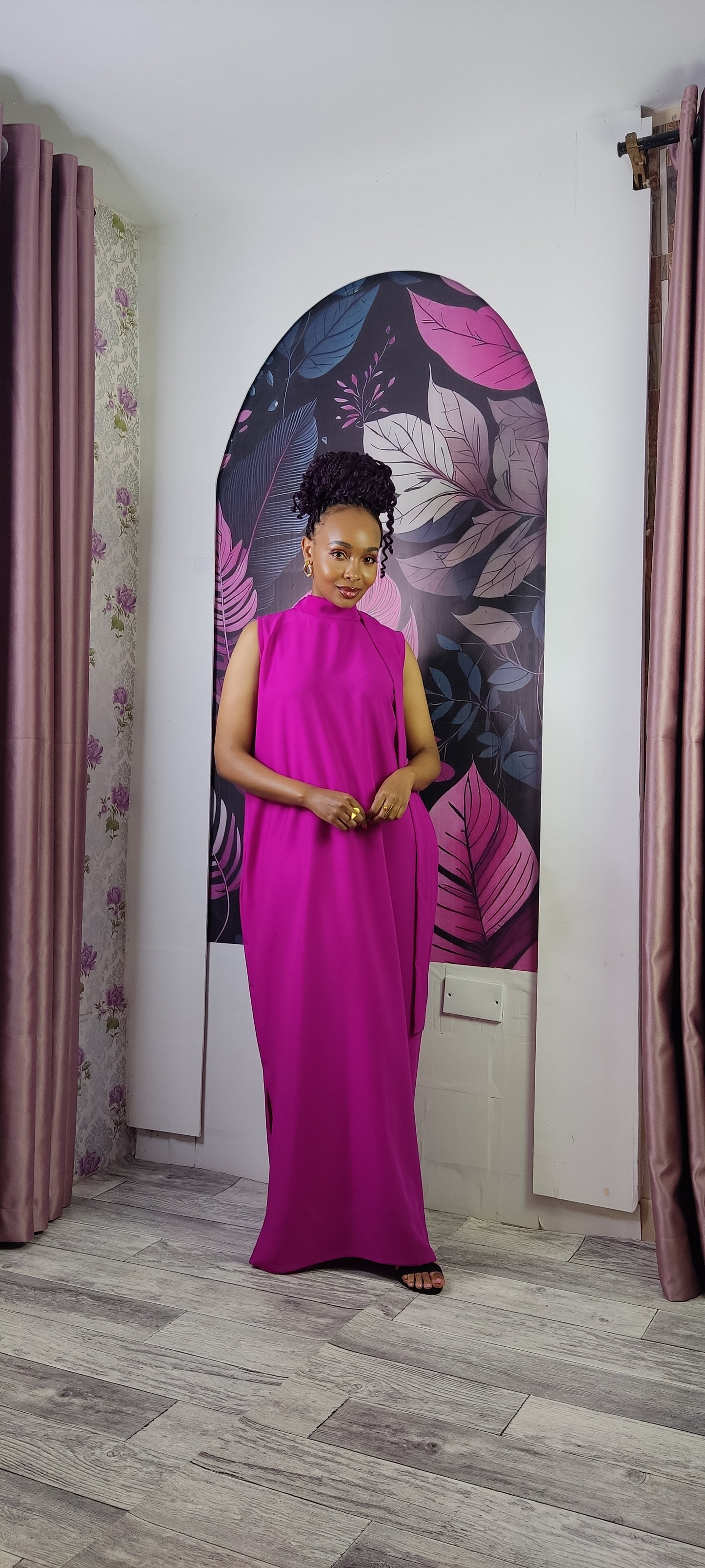 5. Barbie Fuchsia Maxi Dress
