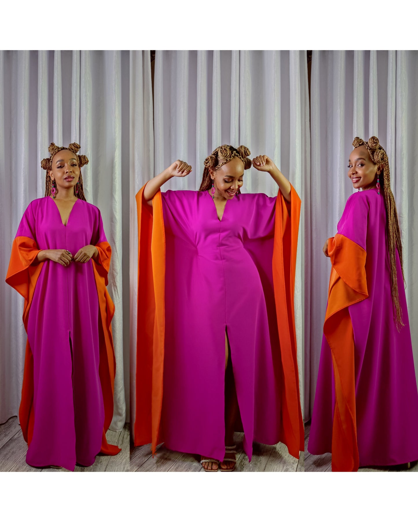 7. Fuchsia×Orange Kaftan
